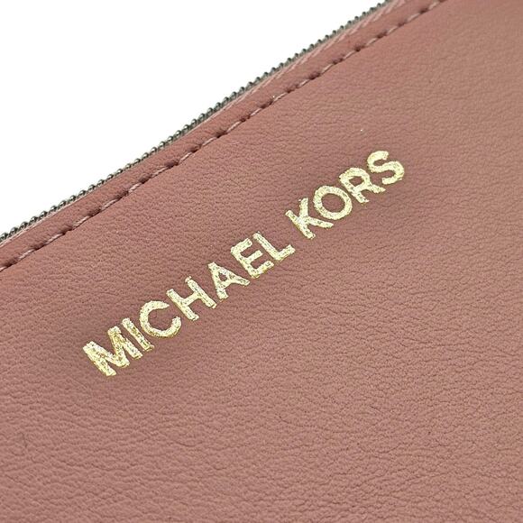 Michael Kors Dusty Rose Faux Leather Zip Card Holder Coin Pouch Key Case - NWT - Picture 3 of 6